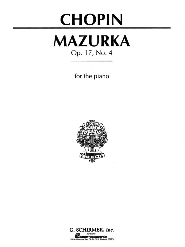 Mazurka, Op. 17, No. 4 in A Minor